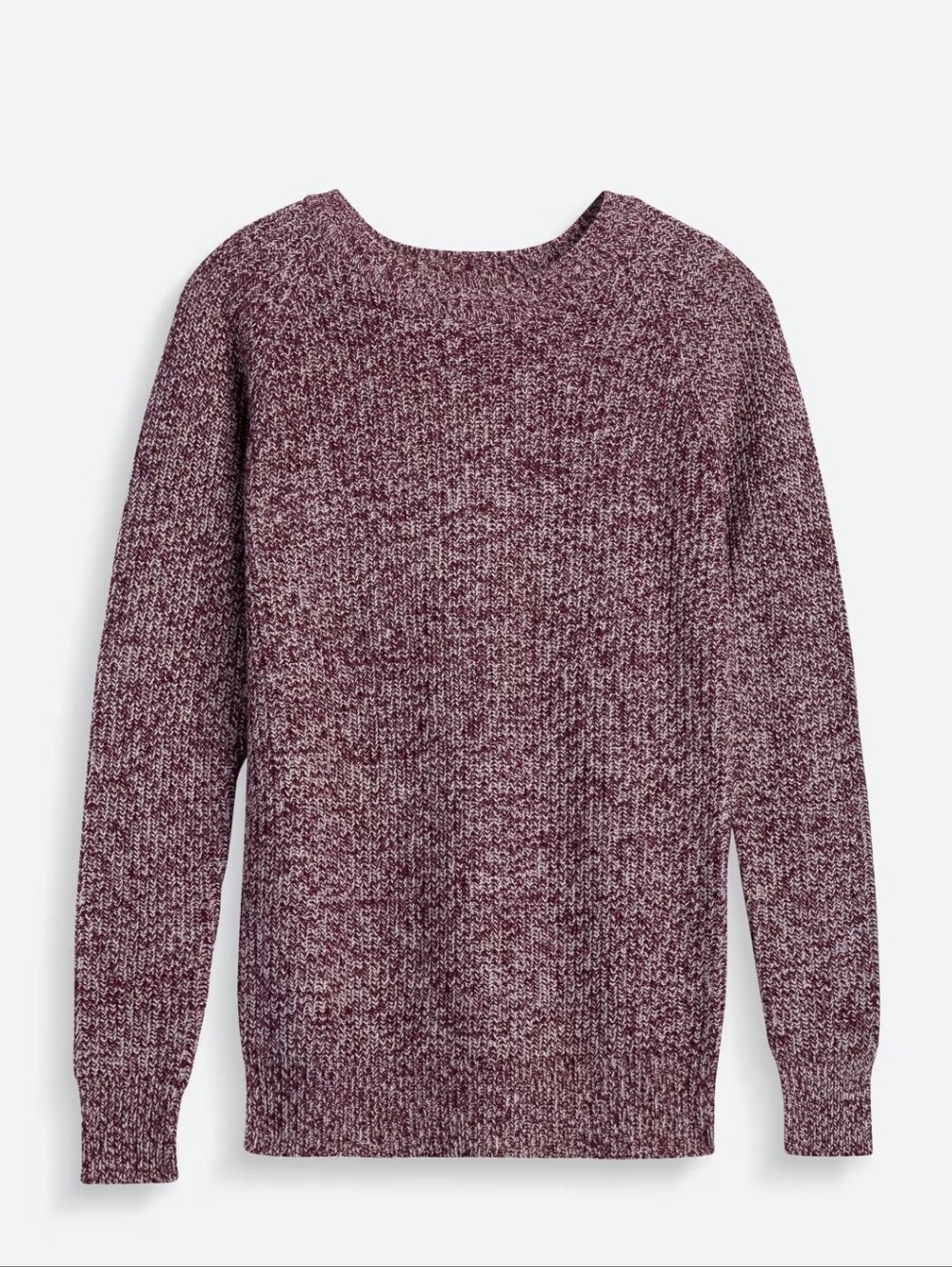 Womens Small Heathered Maroon & White Asymmetric open back sweater EUC Retrod